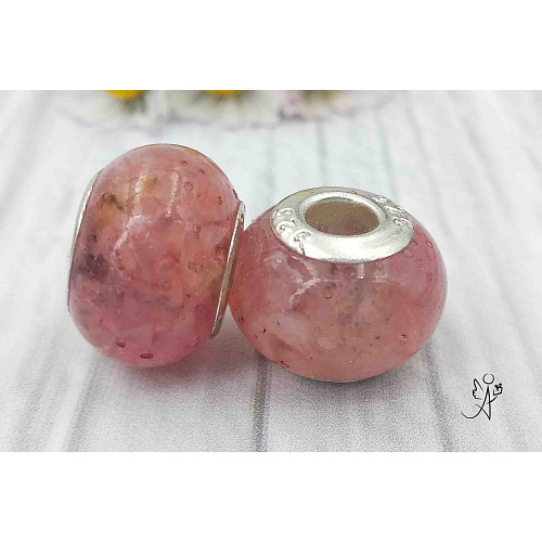 Orgonitový korálek do náramku - růženín