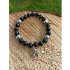 Náramek energetický z polodrahokamů -  onyx a  hematitt