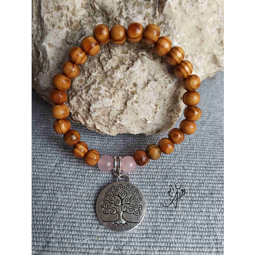 Náramek kuličkový něžné pohlazení matky přírody s růženínem