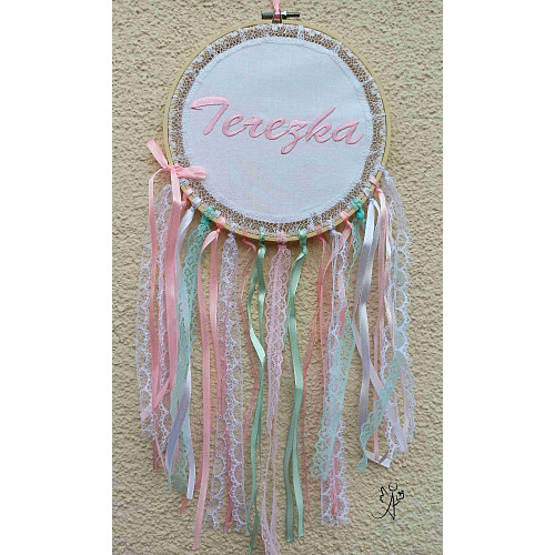 Lapač snů se jménem - ochrana dětského spánku 18 x 51 cm