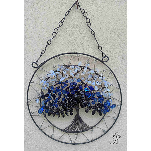 Drátovaný strom života Měsíční svit 20 cm